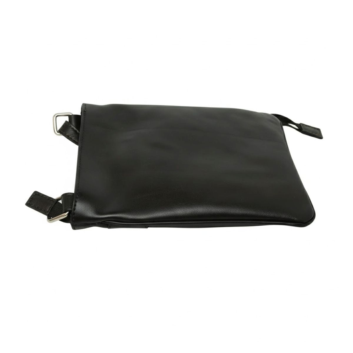 Leather shoulder bag -Black