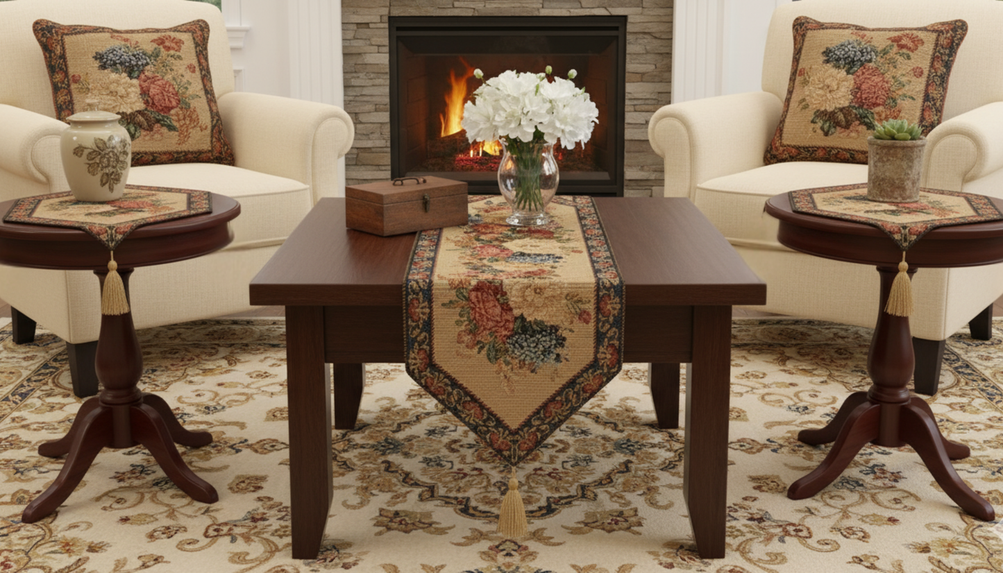 Tache Set of 3 Colorful Country Rustic Floral Morning Awakening Table Runner Set (3089B)