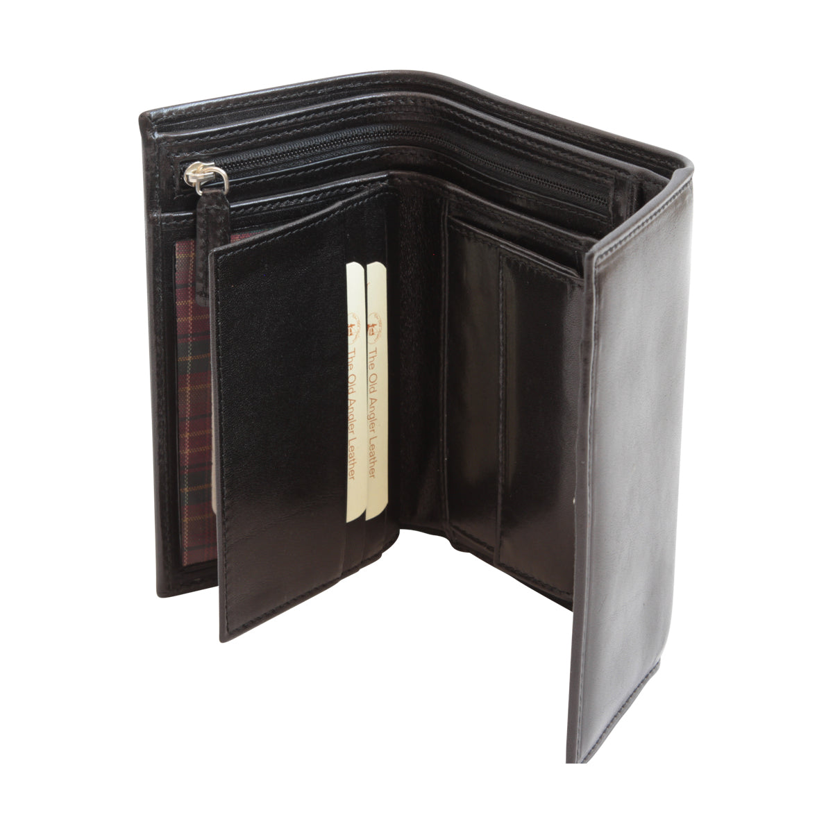 Leather wallet for woman with RFID - black