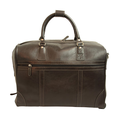 Oiled Calfskin leather duffel bag - Dark Brown