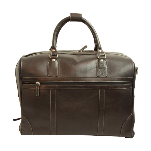 Oiled Calfskin leather duffel bag - Dark Brown