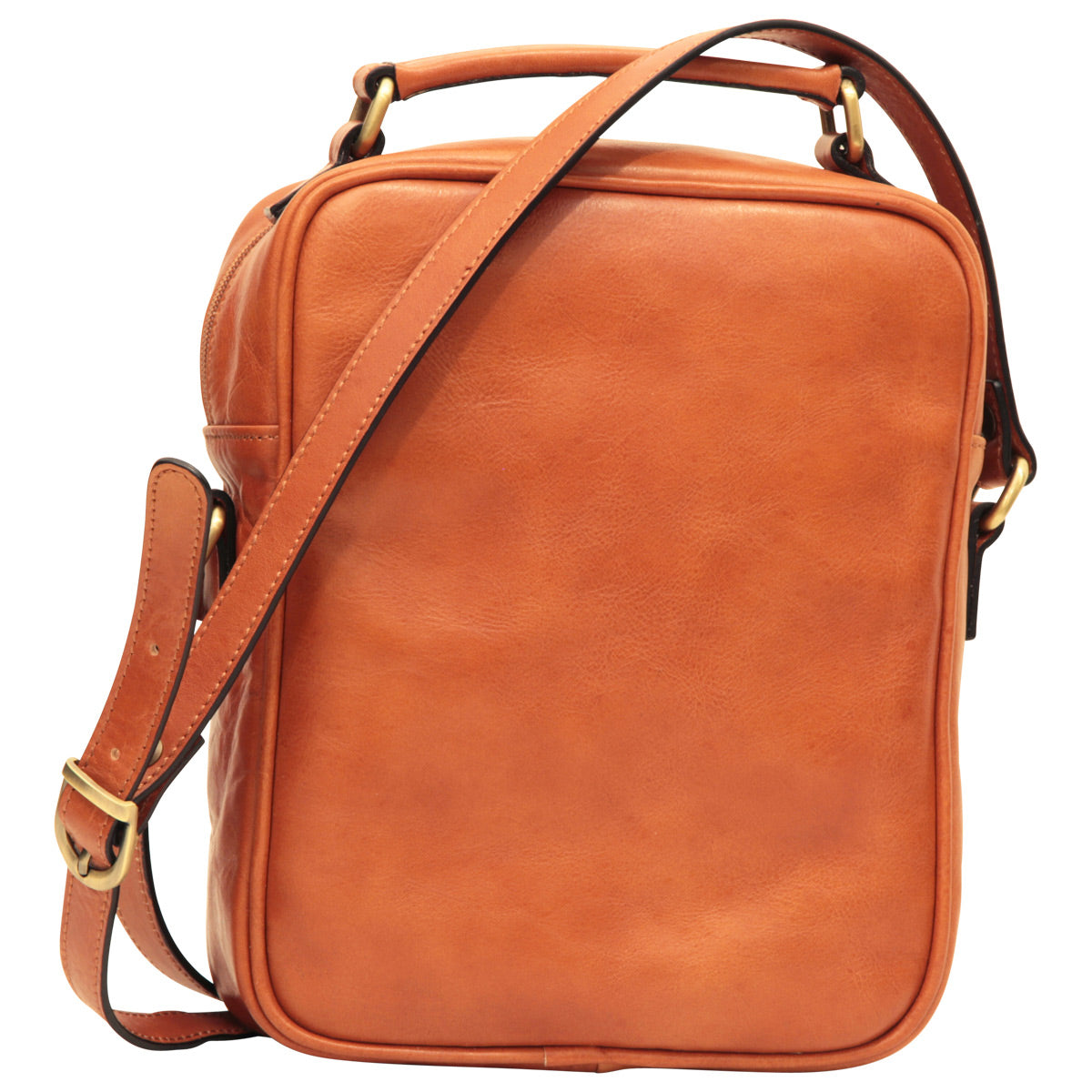 Leather Shoulder Bag with front pocket