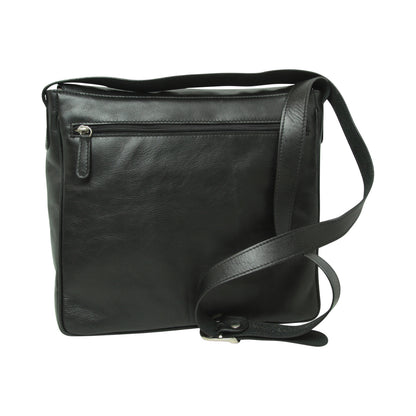 Full grain leather messenger - black