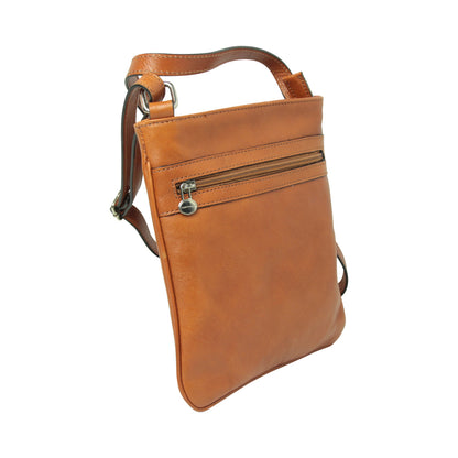 Leather Cross Body Bag with zip pocket
