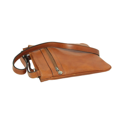 Leather Cross Body Bag with zip pocket