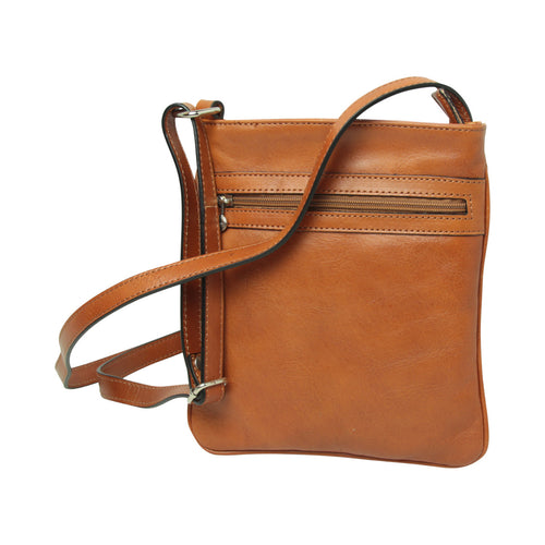Leather Cross Body Bag with zip pocket