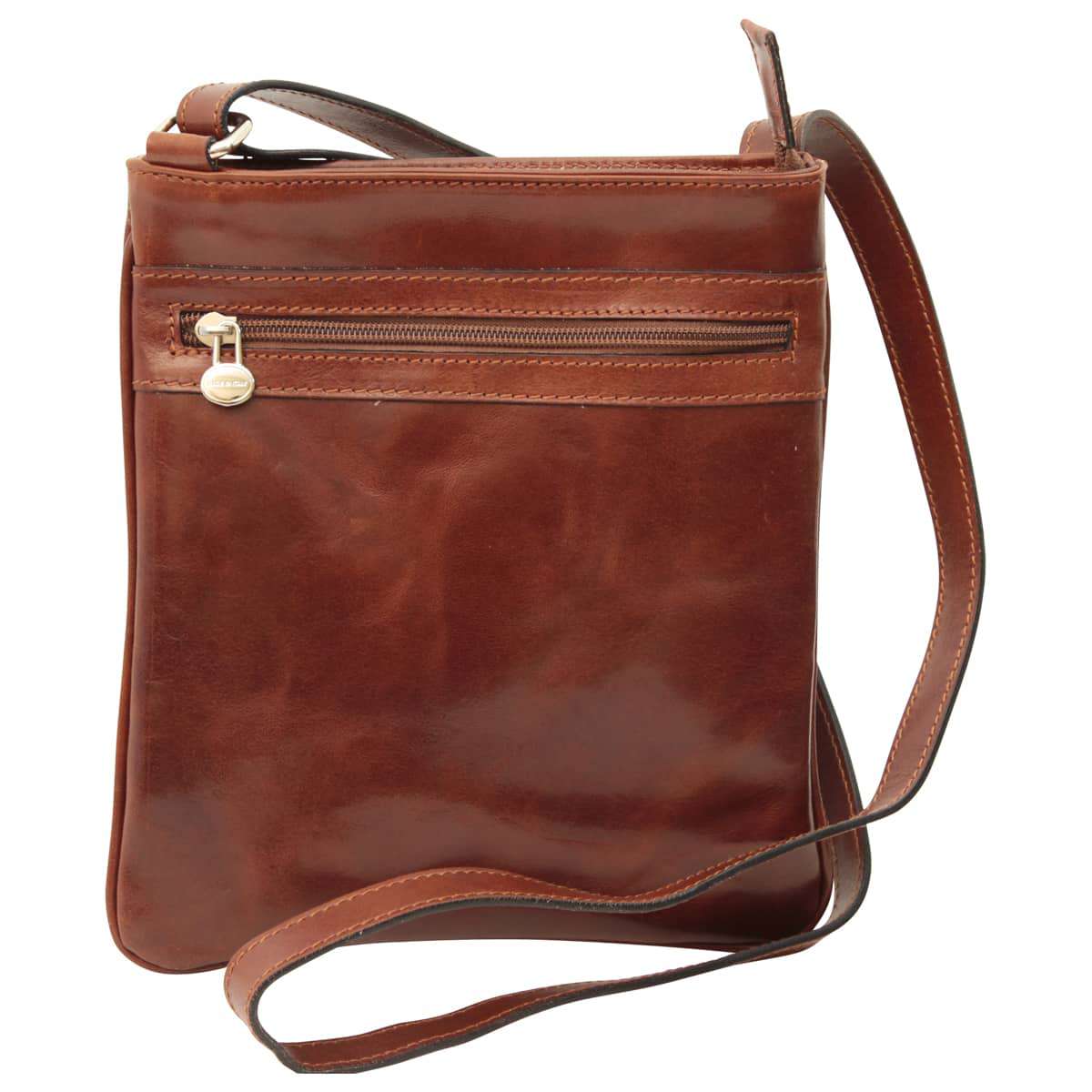 Leather Cross Body Bag with zip pocket