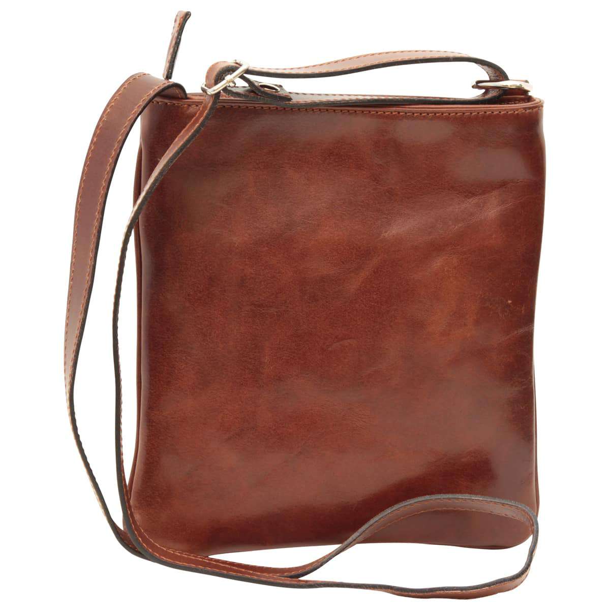 Leather Cross Body Bag with zip pocket