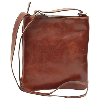 Leather Cross Body Bag with zip pocket