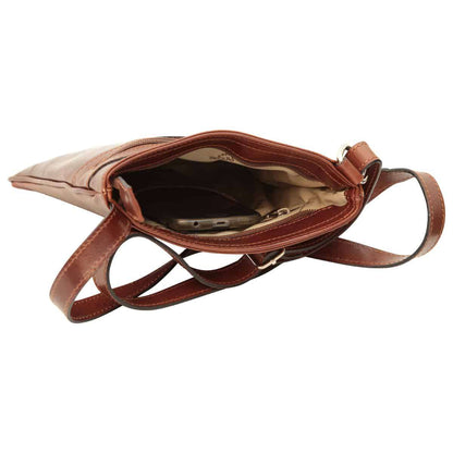 Leather Cross Body Bag with zip pocket