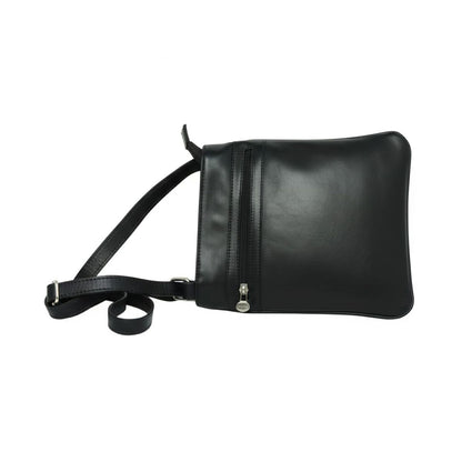 Leather shoulder bag -Black