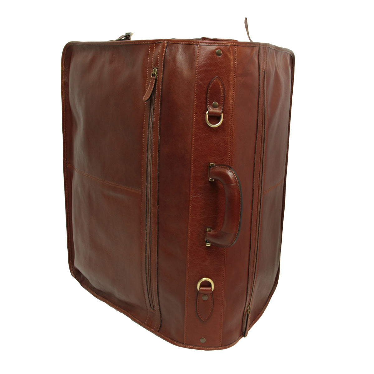 Full grain leather garment bag - brown