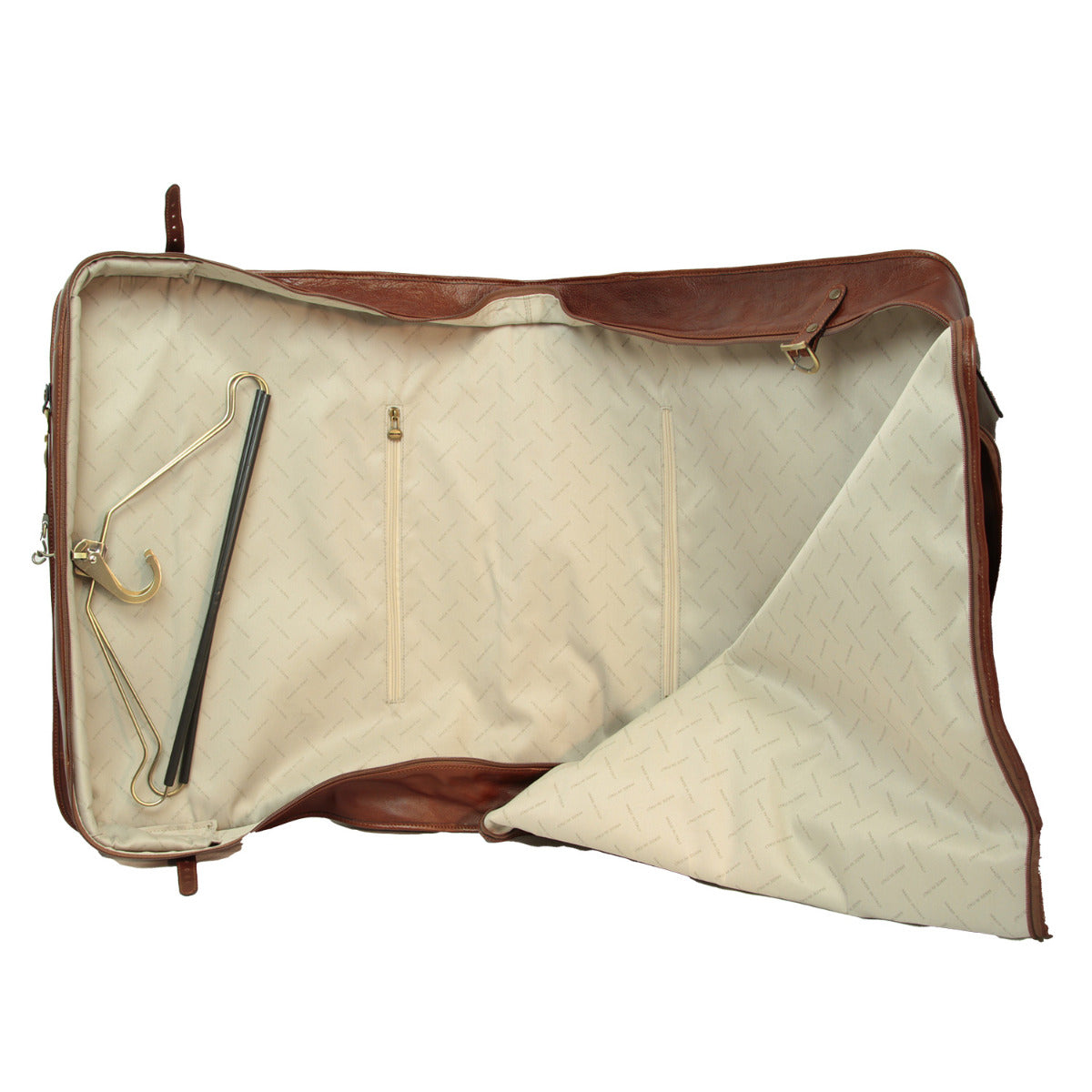 Full grain leather garment bag - brown