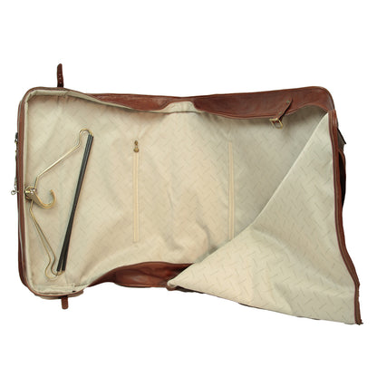 Full grain leather garment bag - brown