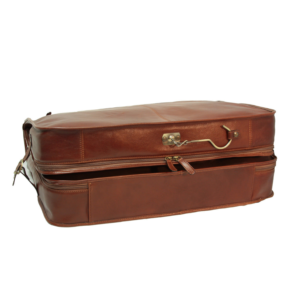 Full grain leather garment bag - brown