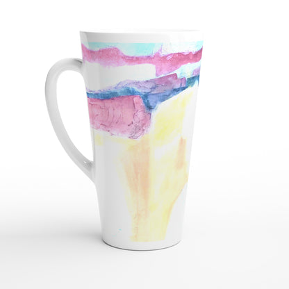 17oz White Ceramic Latte Mug 13 Different Styles