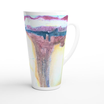 17oz White Ceramic Latte Mug 13 Different Styles