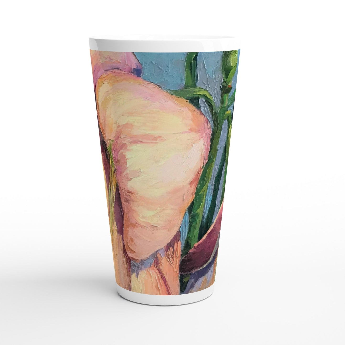 17oz White Ceramic Latte Mug 13 Different Styles