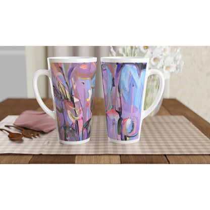17oz White Ceramic Latte Mug 13 Different Styles
