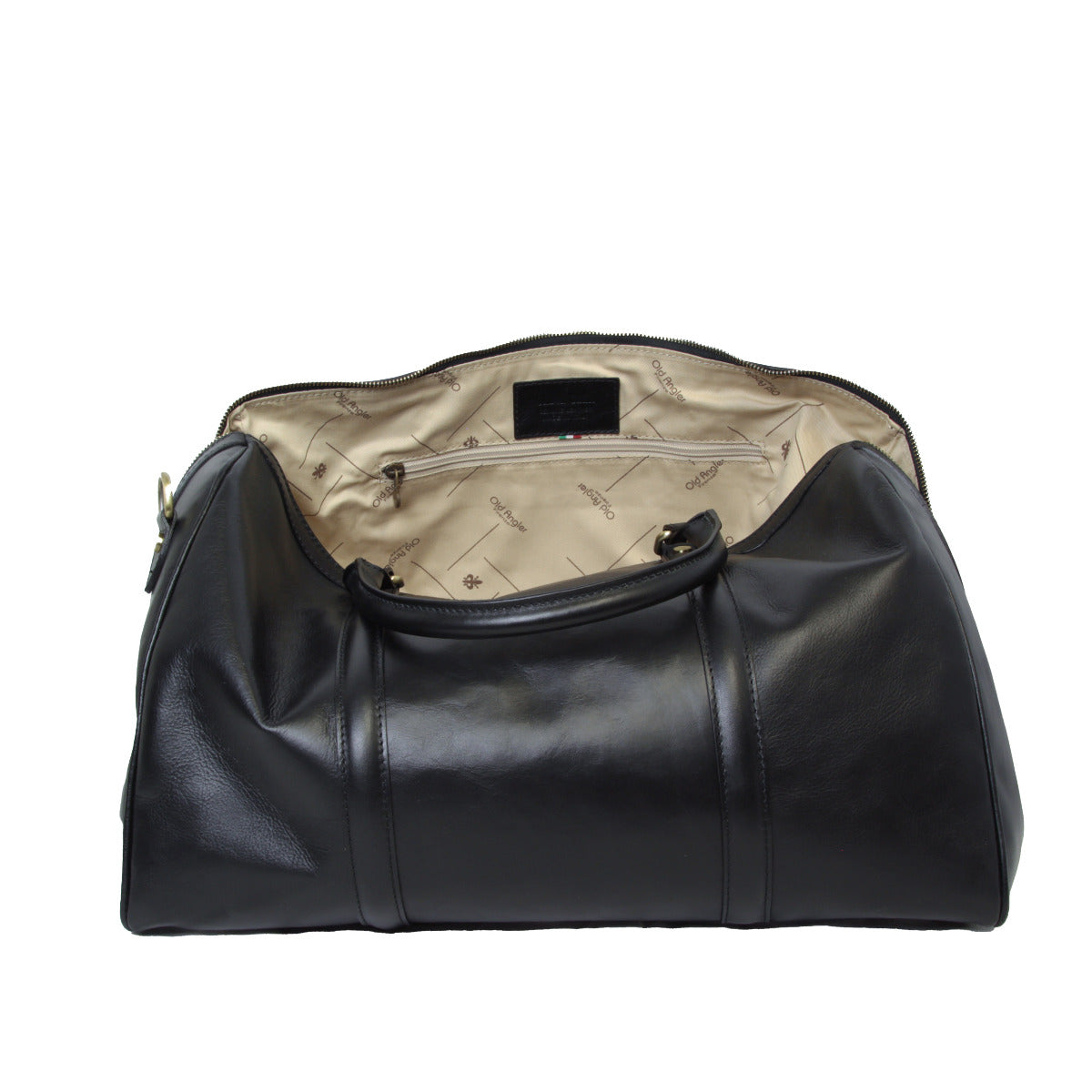 Full grain leather duffle bag - black