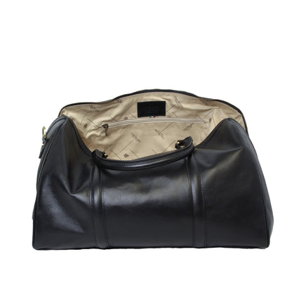 Full grain leather duffle bag - black
