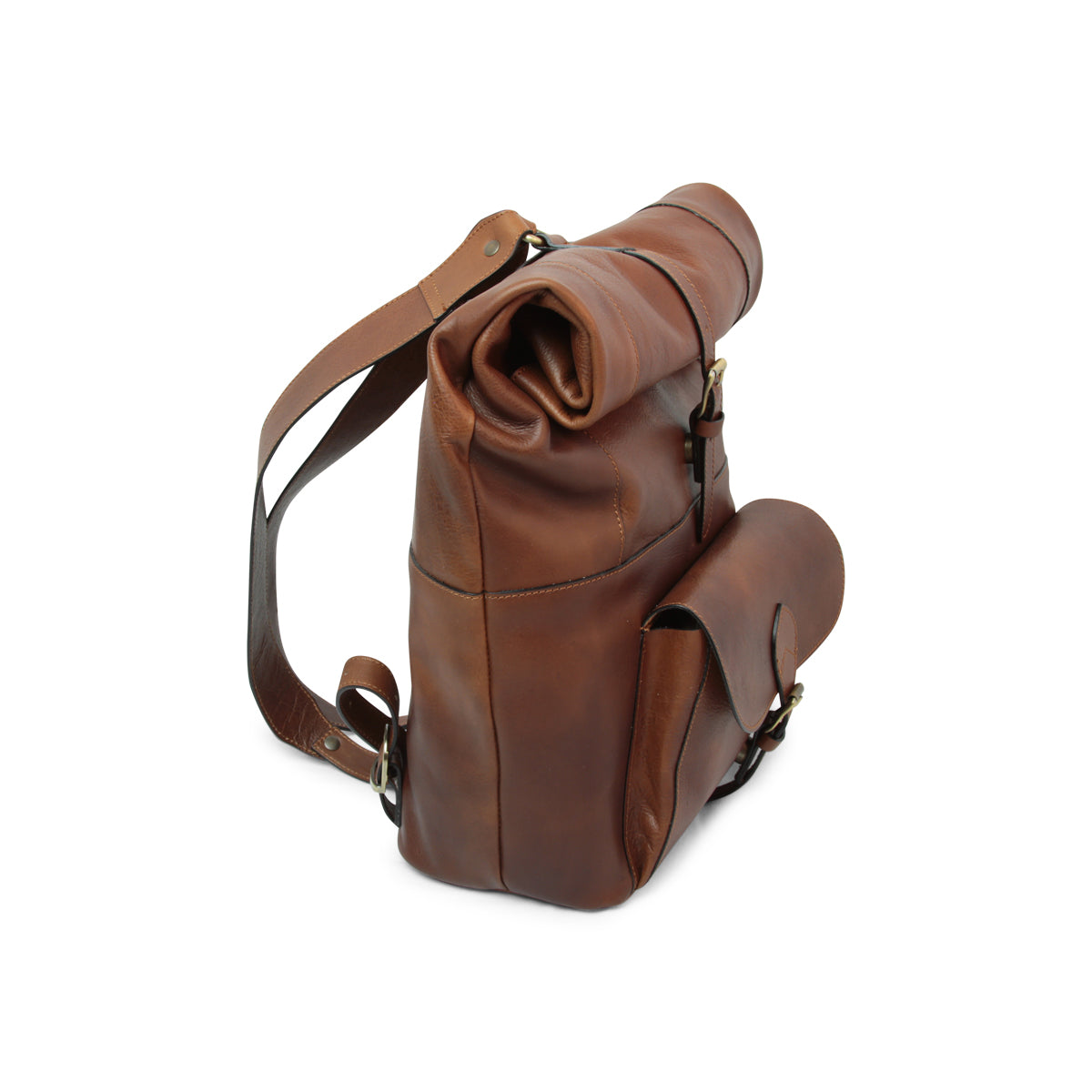 Full grain leather back pack