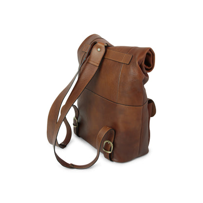 Full grain leather back pack