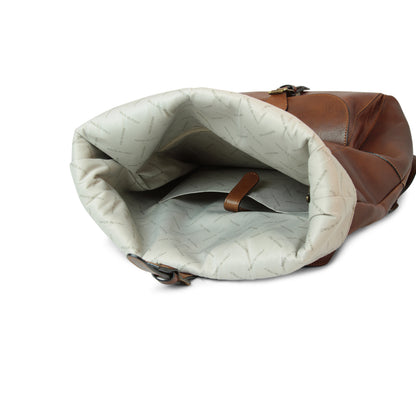 Full grain leather back pack