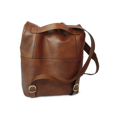 Full grain leather back pack