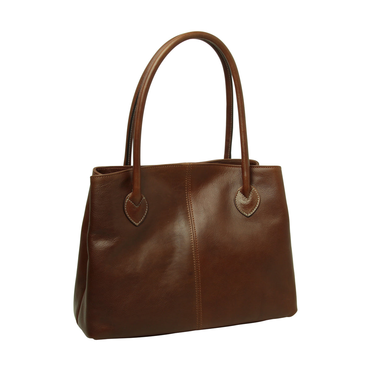 WOMAN'S TWO-HANDLE BAG IN TWO -TONE FULL-GRAIN LEATHER