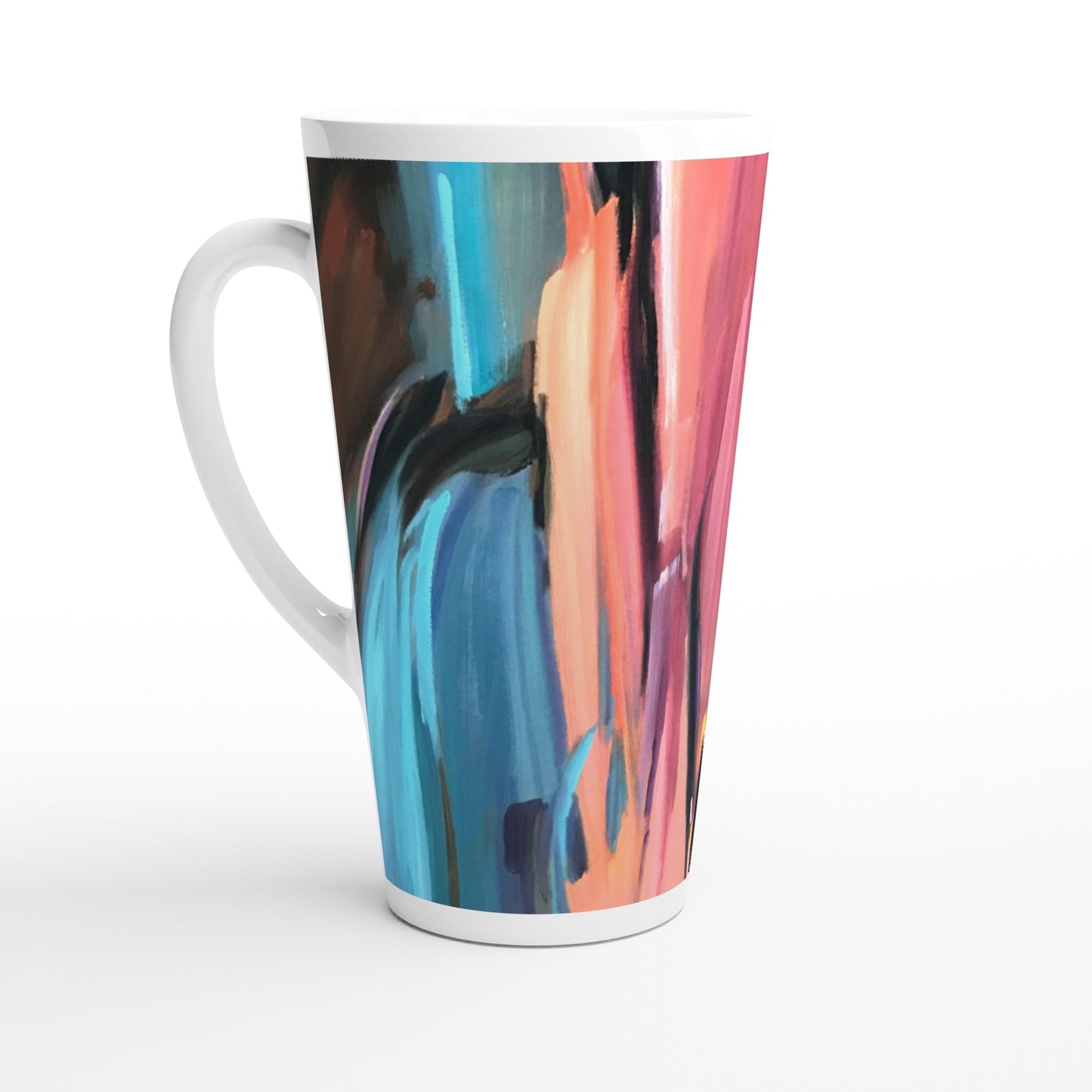 17oz White Ceramic Latte Mug 13 Different Styles