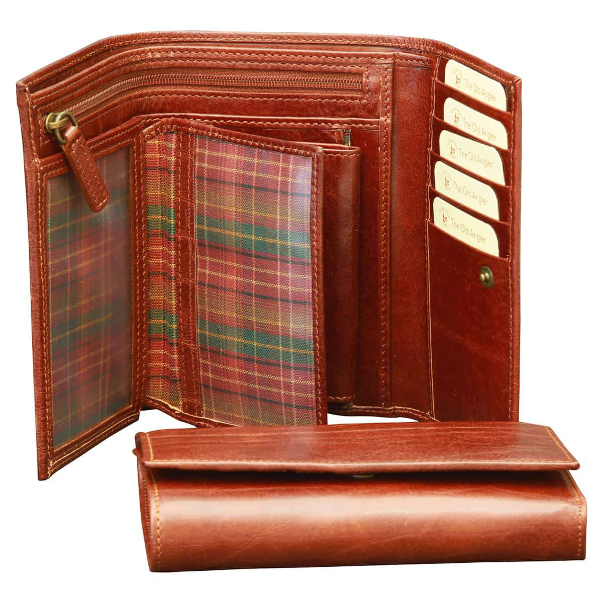 Leather wallet for women - Brown with RFID