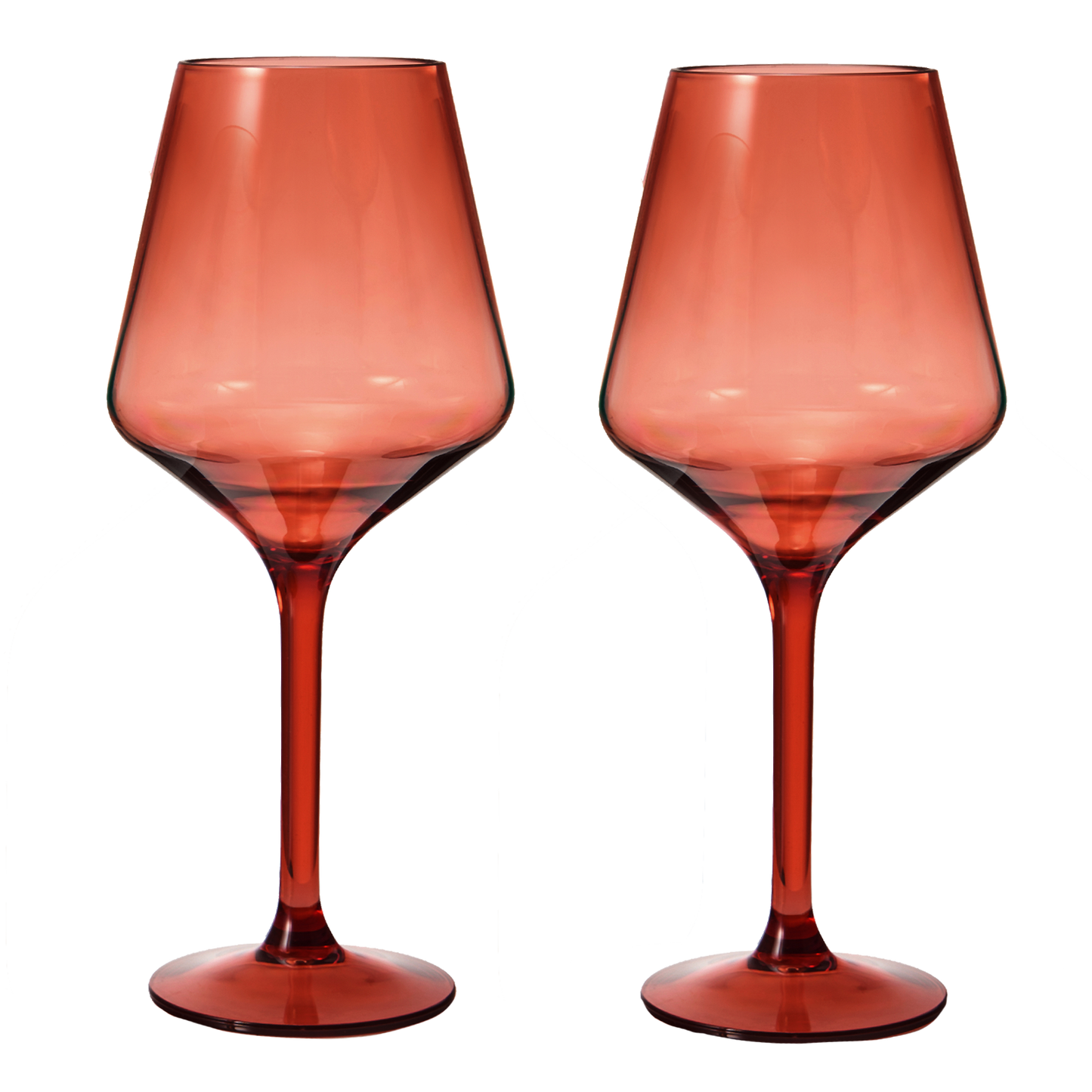Floating Wine Glasses for Pool - Set of 2-15 OZ Shatterproof Poolside Wine Glasses, Tritan Plastic Reusable, Beach Outdoor Cocktail, Wine, Champagne, Water Glassware Spring Summer (Muted Red)