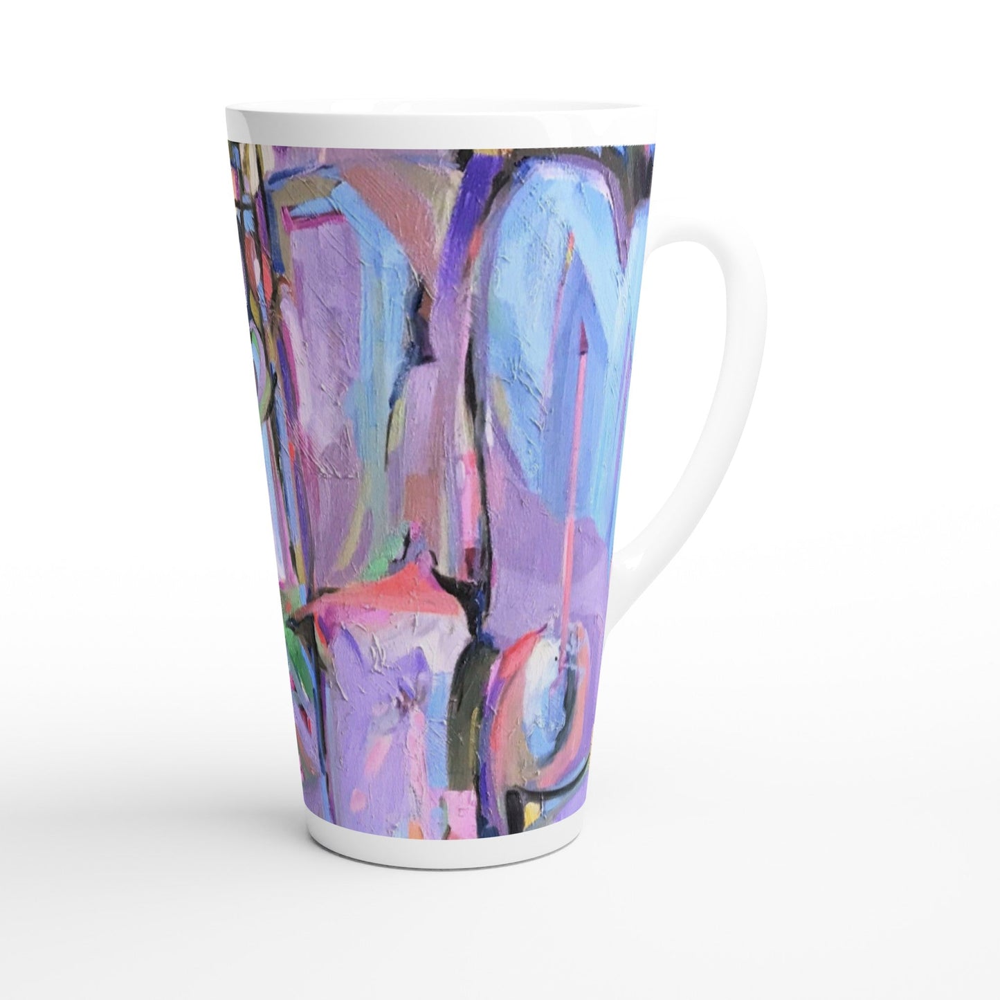 17oz White Ceramic Latte Mug 13 Different Styles