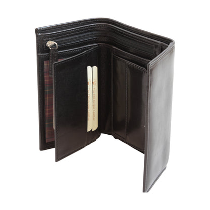 Leather wallet for woman with RFID - black