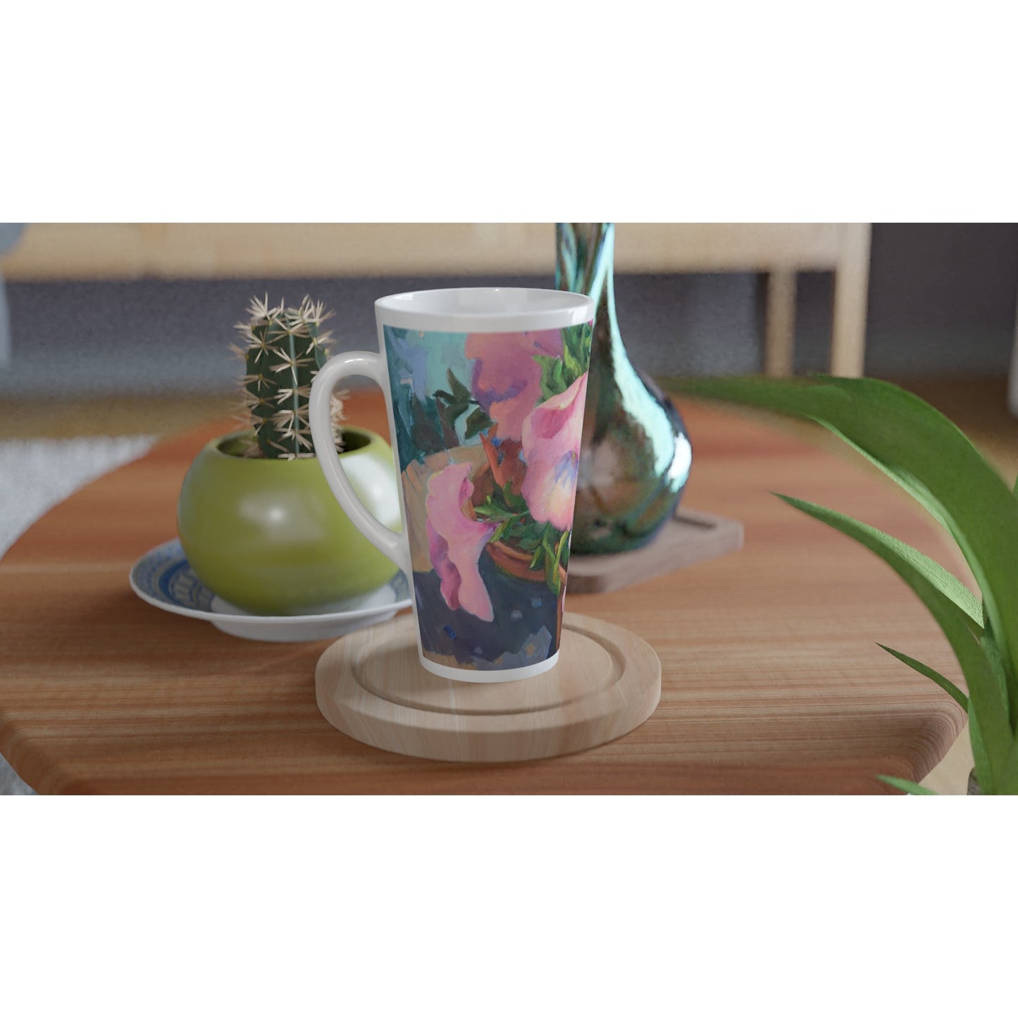 17oz White Ceramic Latte Mug 13 Different Styles