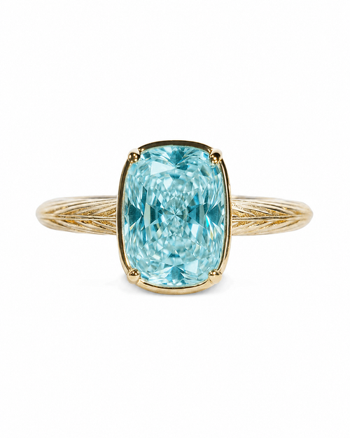 Sterling Silver Mini Aquamarine Elongated Cushion Ring