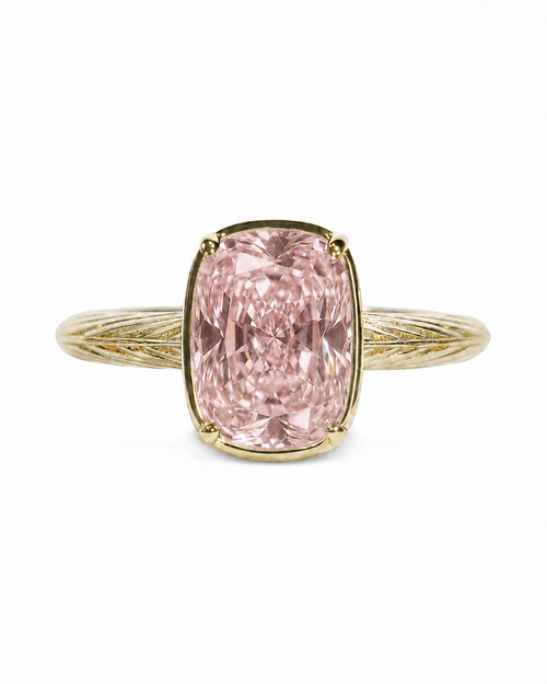 Sterling Silver Mini Pink Sapphire Cushion Ring