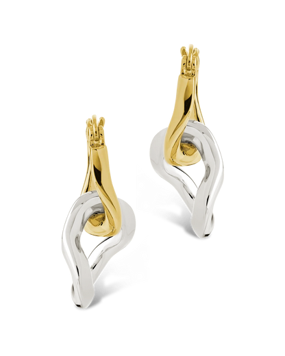 Trudy Dualtone Chainlink Drop Hoops