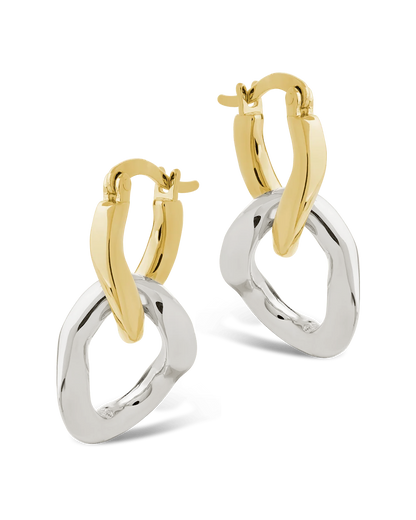 Trudy Dualtone Chainlink Drop Hoops