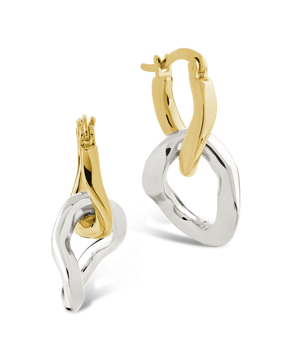 Trudy Dualtone Chainlink Drop Hoops