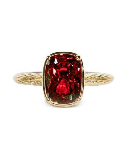 Sterling Silver Mini Garnet Elongated Cushion Ring