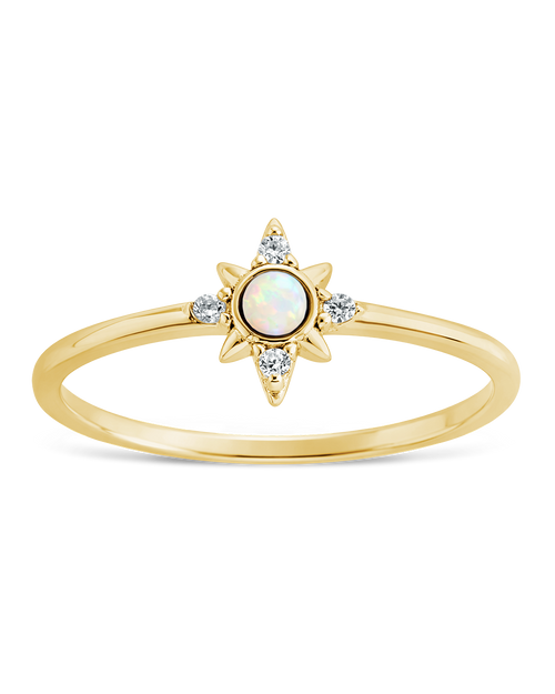 Sterling Silver White Opal Sparkle Ring