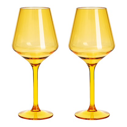 Floating Wine Glasses for Pool - Set of 2-15 OZ Spring Summer (Green)
