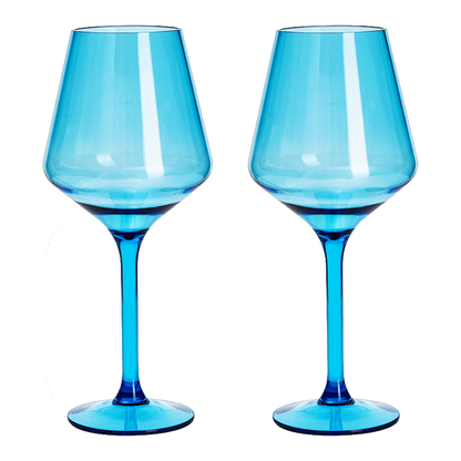 Floating Wine Glasses for Pool - Set of 2-15 OZ Spring Summer (Green)