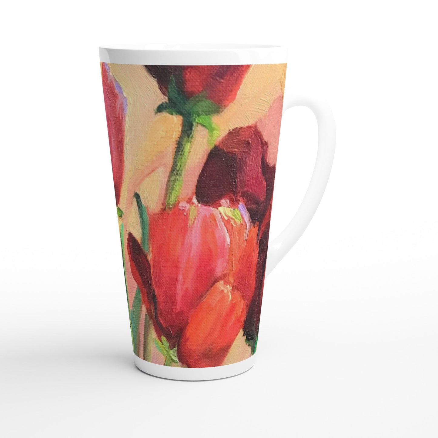 17oz White Ceramic Latte Mug 13 Different Styles