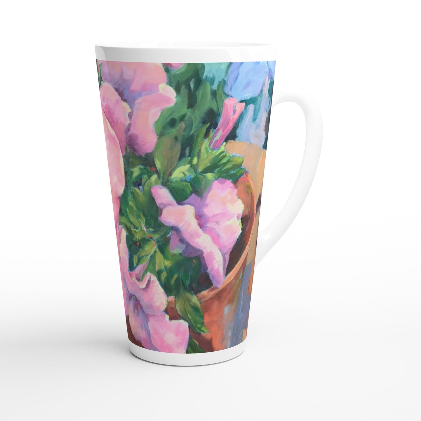 17oz White Ceramic Latte Mug 13 Different Styles