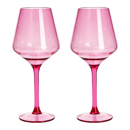 Floating Wine Glasses for Pool - Set of 2-15 OZ Spring Summer (Green)