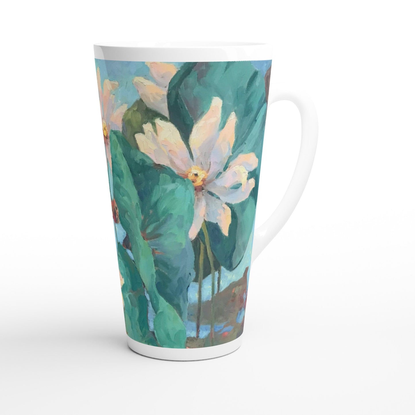 17oz White Ceramic Latte Mug 13 Different Styles