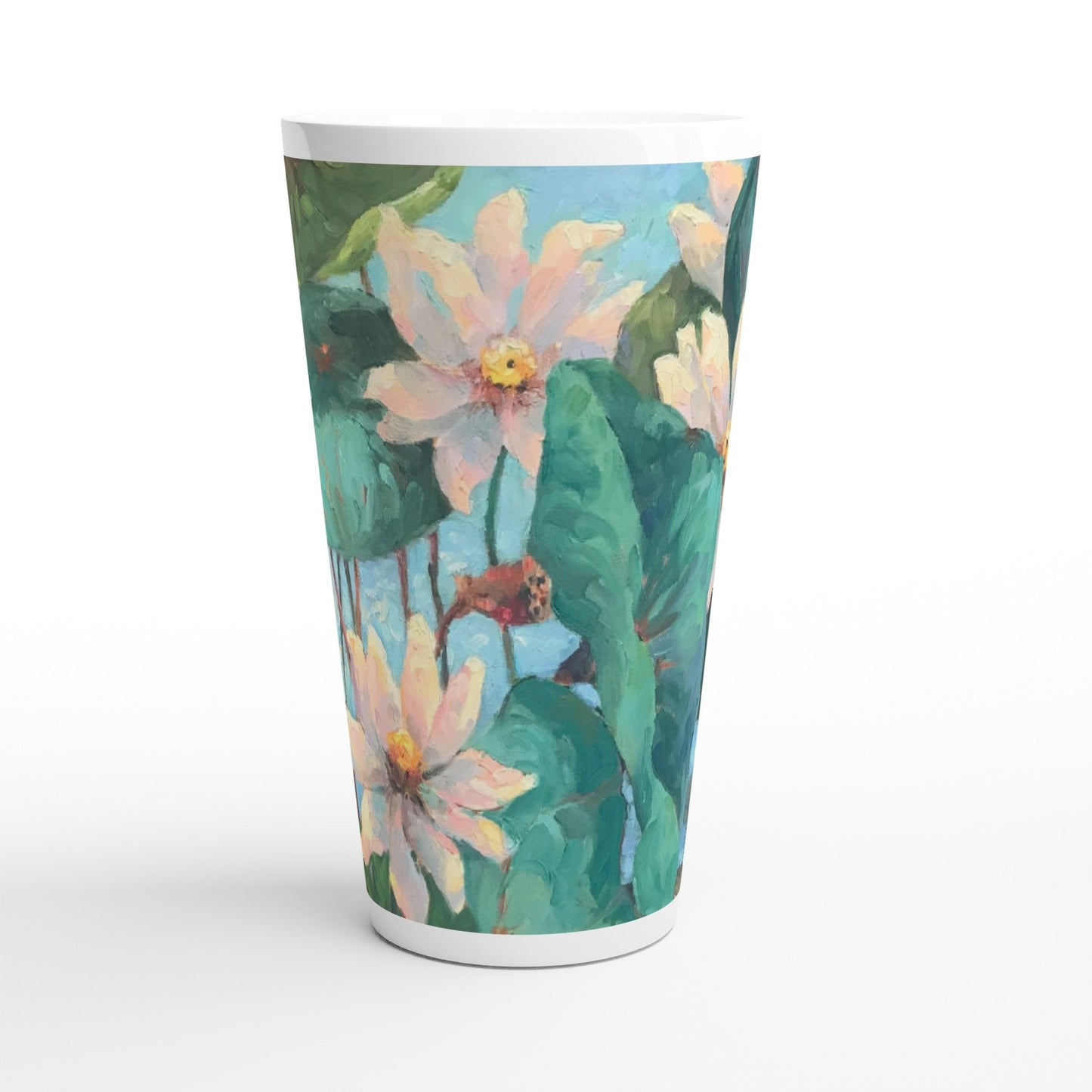 17oz White Ceramic Latte Mug 13 Different Styles